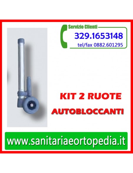 Kit 2 ruote con sistema autobloccante