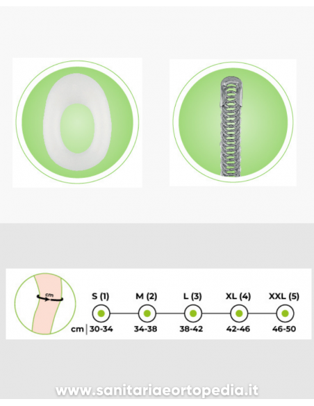 GINOCCHIERA IN TESSUTO CON STECCHE A SPIRALI