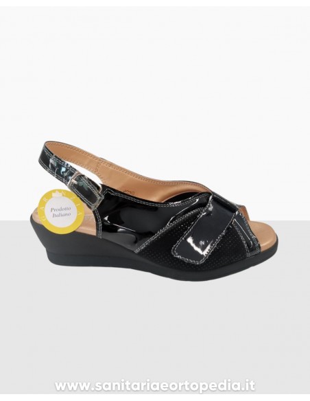 sandalo donna vernice lucida flexistep