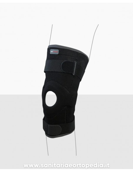 NEWMESH | Ginocchiera tubolare in tessuto spacer con aste articolate e stabilizzatore rotuleo