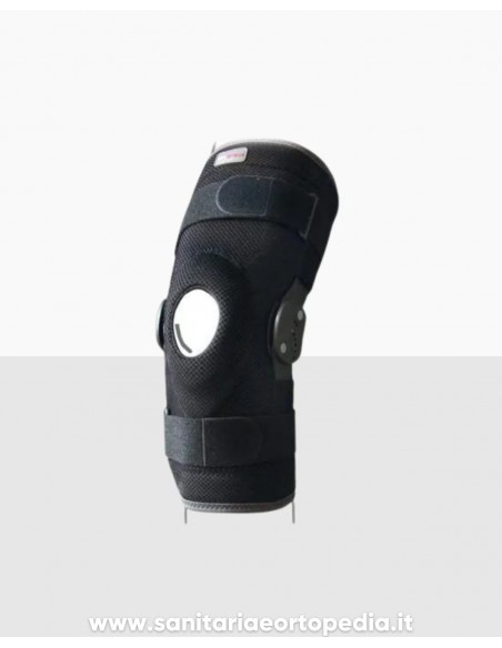 NEWMESH | Ginocchiera tubolare in tessuto spacer con aste articolate e regolazione della flesso-estensione (lunga)