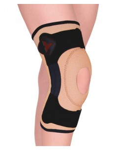 T163 GINOCCHIERA CON FORO ROTULEO IN SILICONE, STECCHE A SPIRALI, CON ALOE VERA E FIBRA D’ARGENTO