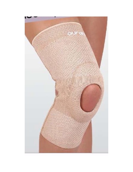 A117 GINOCCHIERA IN TESSUTO ELASTICO CON FORO ROTULEO IN SILICONE