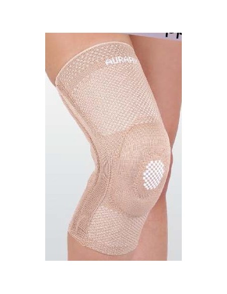 A114 GINOCCHIERA IN TESSUTO ELASTICO CON ANELLO IN SILICONE E STECCHE FLESSIBILI