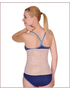 T131 CORSETTO LOMBO-SACRALE 29 cm CON TIRANTI, 4 STECCHE E IMBOTTITURA INTERNA